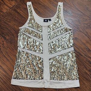 Rock & Republic Gold Sequined tank to